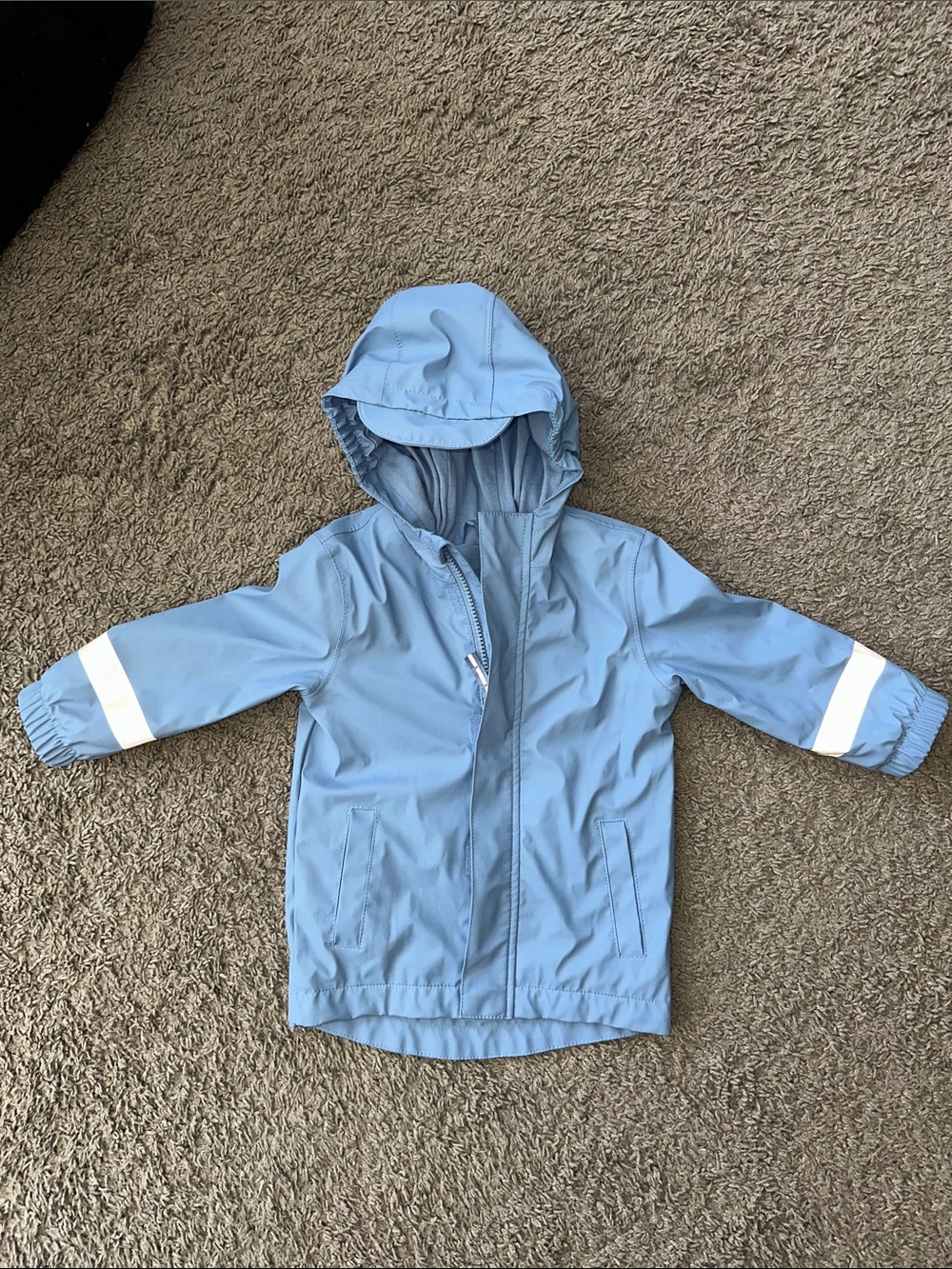 Light Blue Kids Hooded Rain Jacket